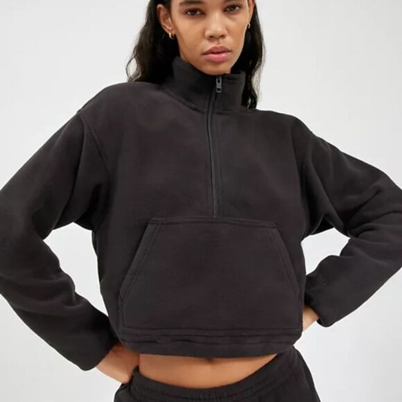 Aritzia TNA Polar 1/4 Zip Sweater Crop Fleece - Picture 1 of 1